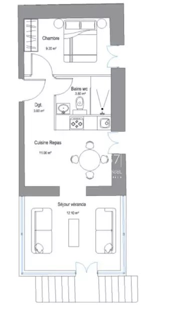 2 Rooms - 39m² - 1 Bedroom