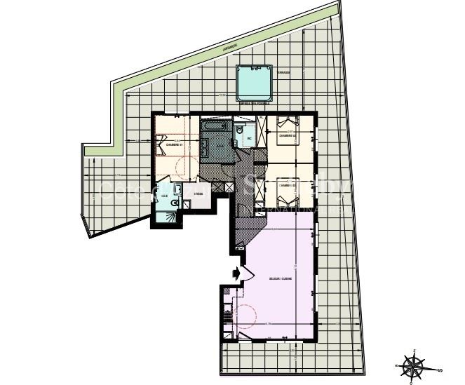 4 Pièces - 97m² - 3 Chambres